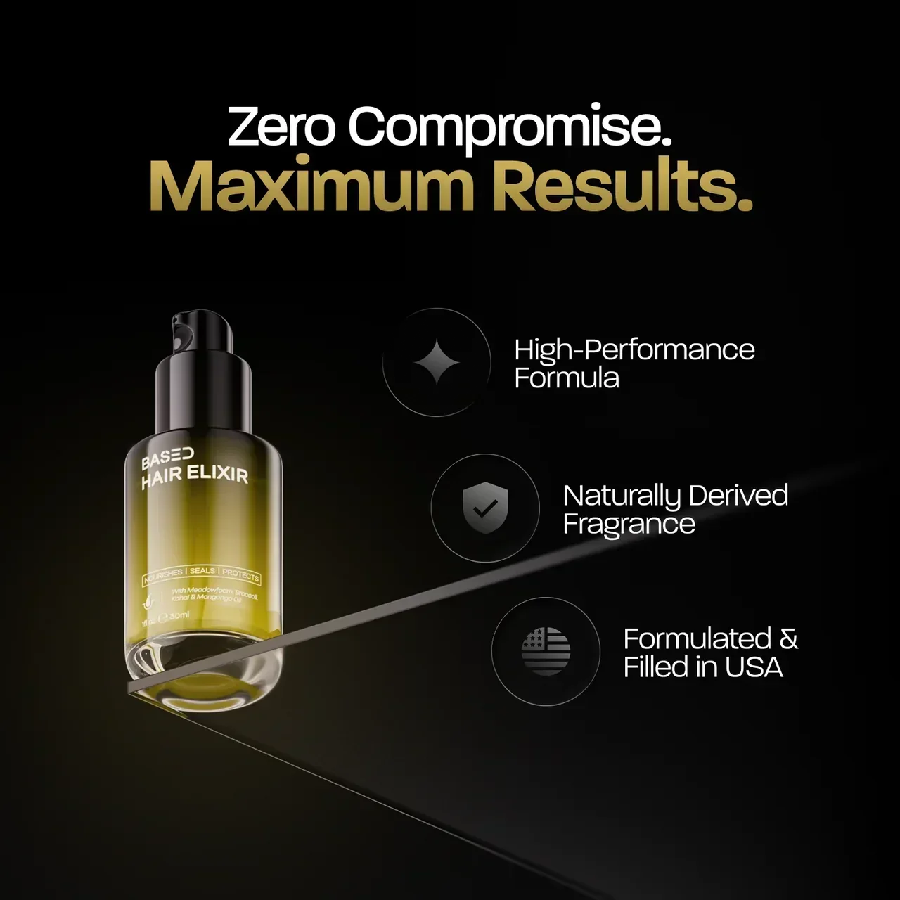 UNBIASED Hair Elixir - packaging detail for men UK