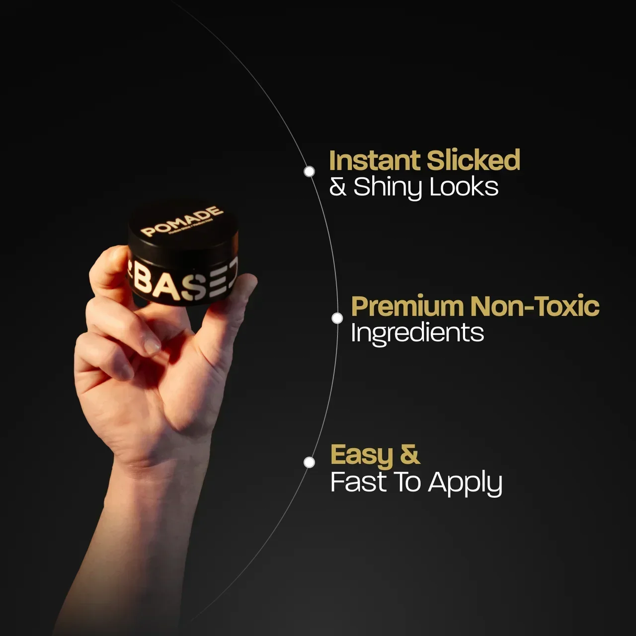 UNBIASED Pomade - side angle for men UK